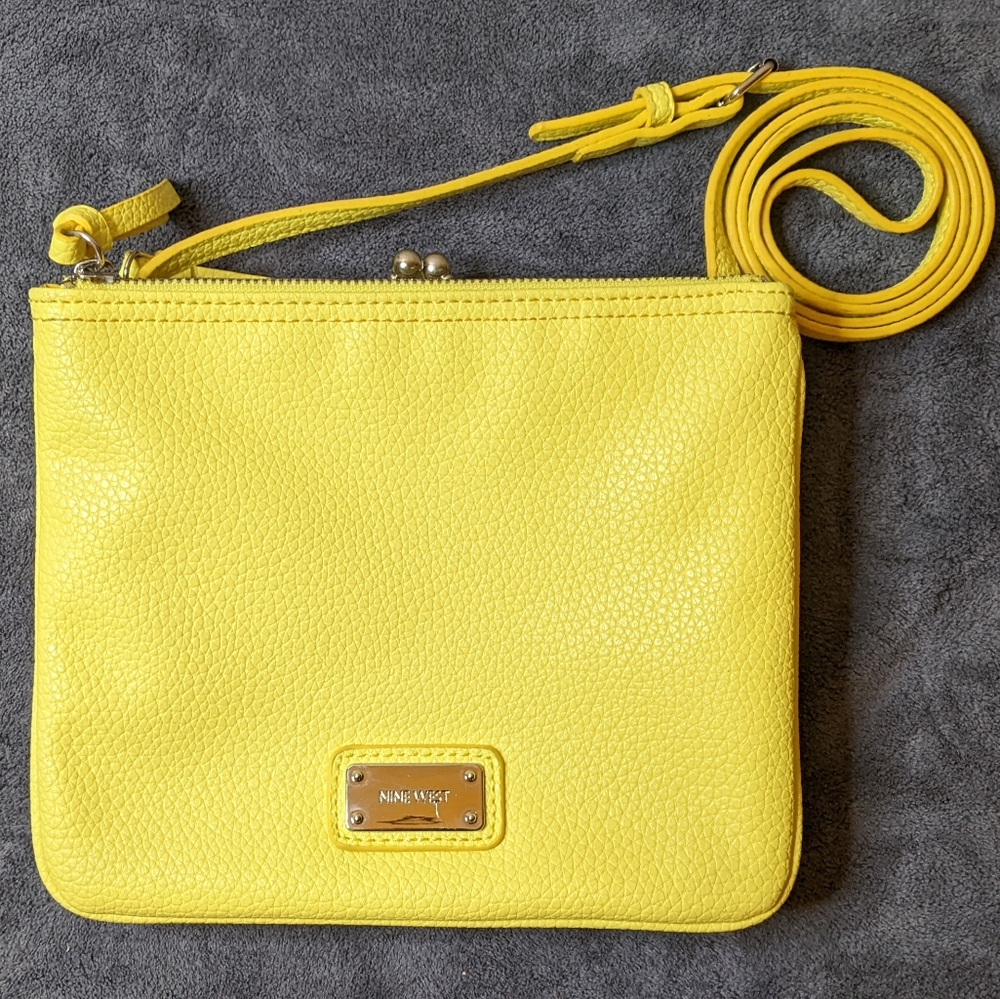Nine West Neon Yellow Pebbled crossbody Bag